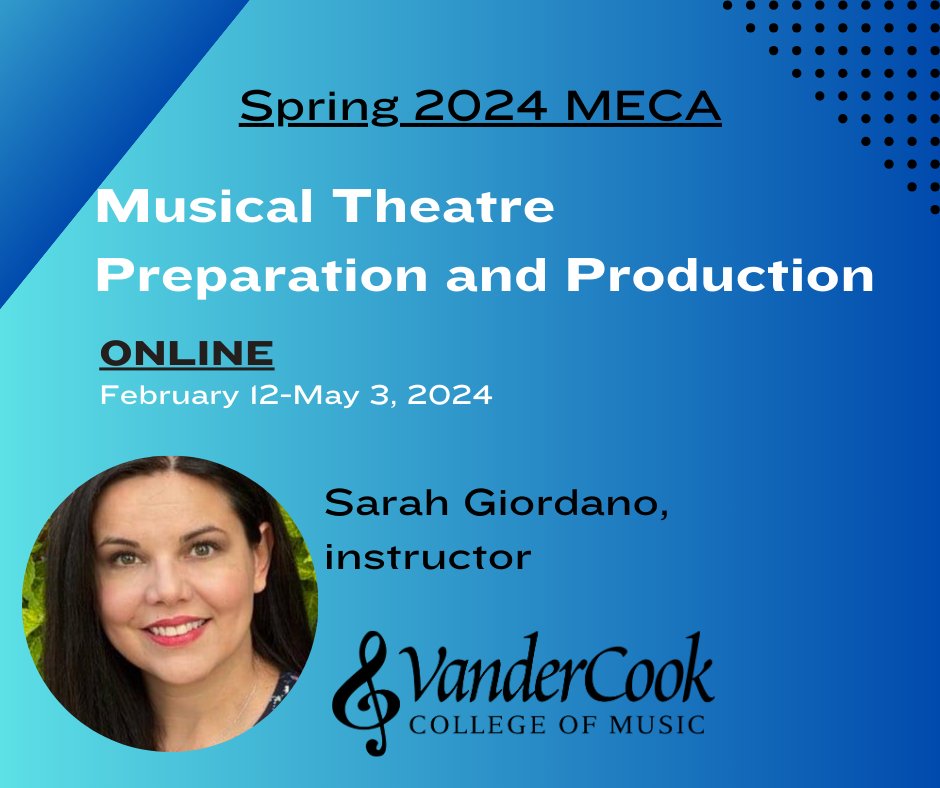 Sarah Giordano (@musicgeekchic) on Twitter photo Spring term begins tomorrow! Are you directing a #musical? Join my 3 graduate credit online class through VanderCook College of Music!
Practical for newcomers and experienced directors! vandercook.edu/course/musical… <a href="/VanderCookMECA/">VanderCook MECA</a> <a href="/vanderco/">courtney vandermeer</a> #musicaltheatre #theatre #musicaltheater Spring term begins tomorrow! Are you directing a #musical? Join my 3 graduate credit online class through VanderCook College of Music!
Practical for newcomers and experienced directors! vandercook.edu/course/musical… <a href="/VanderCookMECA/">VanderCook MECA</a> <a href="/vanderco/">courtney vandermeer</a> #musicaltheatre #theatre #musicaltheater