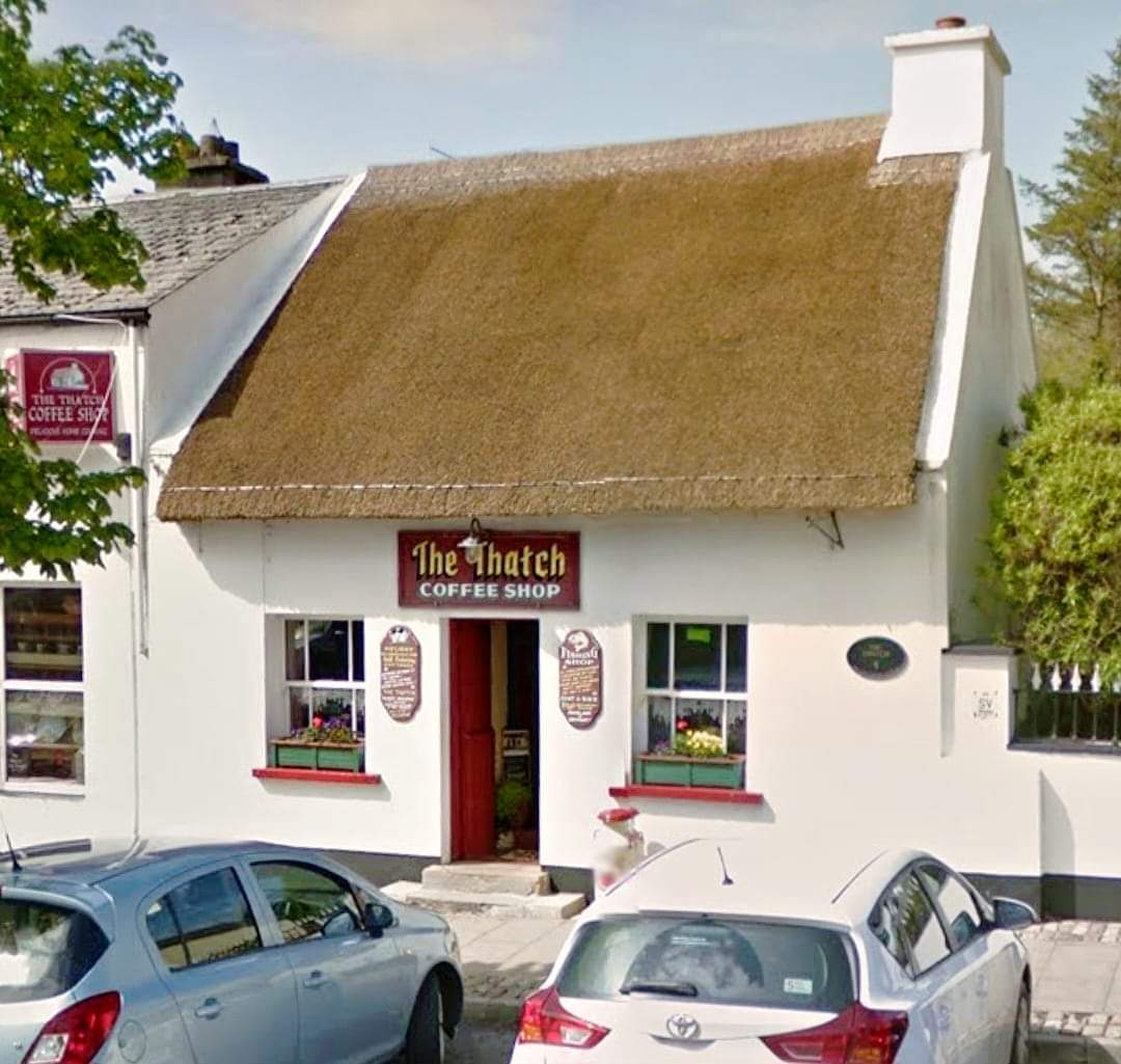 'The Thatch', Belleek, County Fermanagh A wonderful little roadside house (formerly) of a type that could be found in just about every town in Ireland up to the mid twentieth century. Now in use as an award winning coffee shop. #heritage #Fermanagh #vernacular #Irish #Ireland