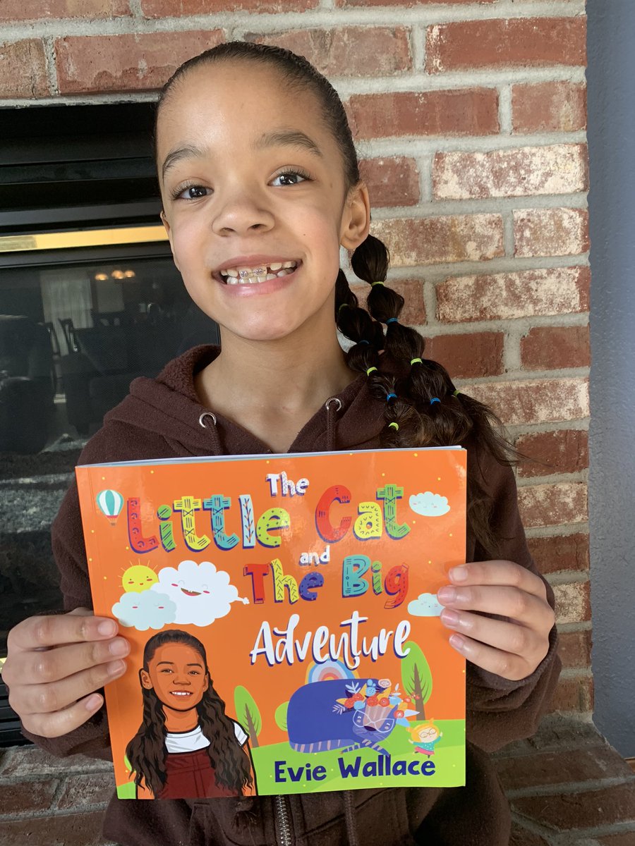 RaeEliza's tweet photo. My daughter Evie (Age 8) just published her first book. She learned some really great life lessons along the way. The most important being big ideas become reality when you put in the WORK! Please consider supporting her! #booklover #RepresentationMatters #WomenEmpowerment #cats https://t.co/TPlMsWvnK3