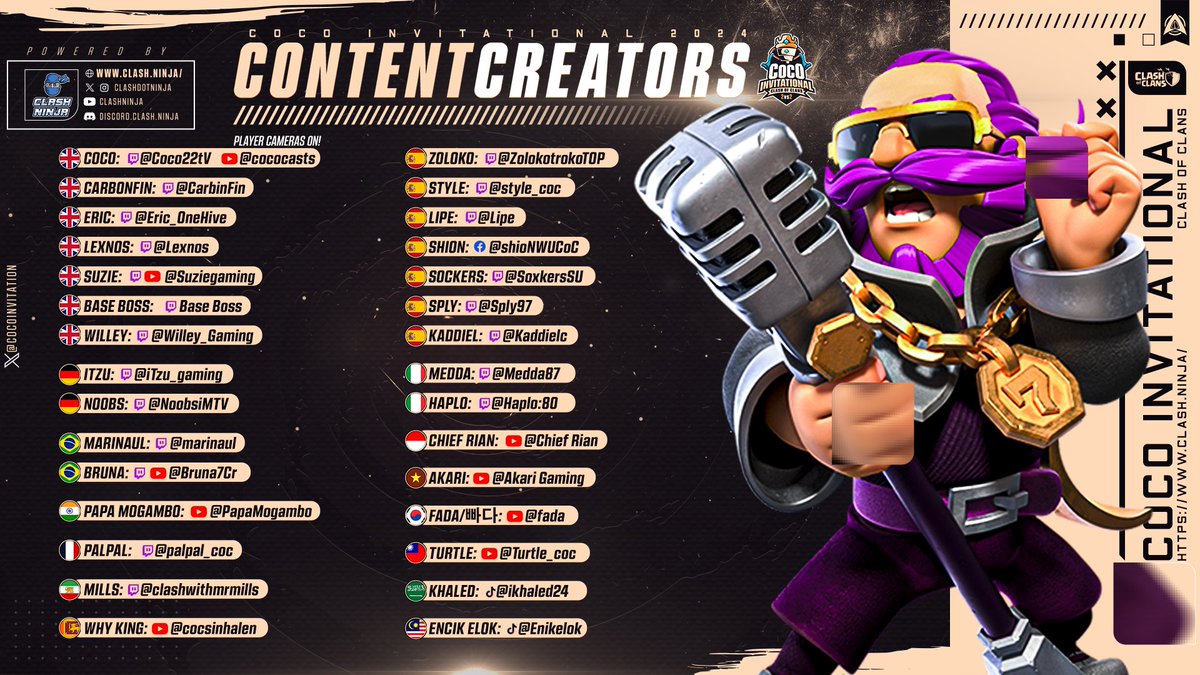 CocoInvitation's tweet image. Where to watch our 2v2 event?⚔️

Huge shoutout to our amazing streamers who bring the excitement of our event to viewers all around the world! 🔥🌍

Thank you for being the heart of our event! 🤍
#ClashOfClans #esports #ClashOn