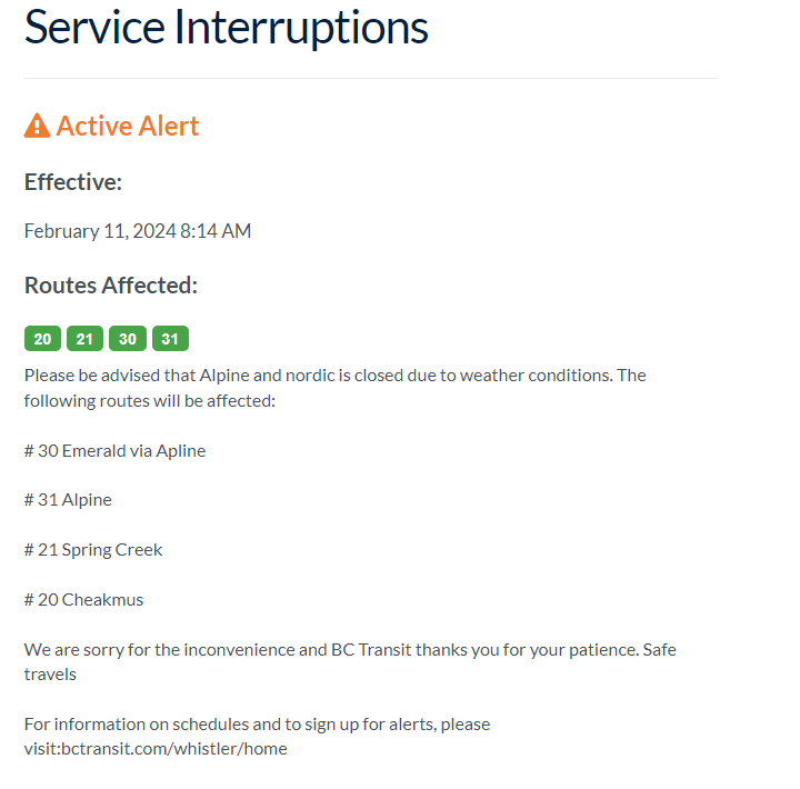 BC Transit Whistler tweet media