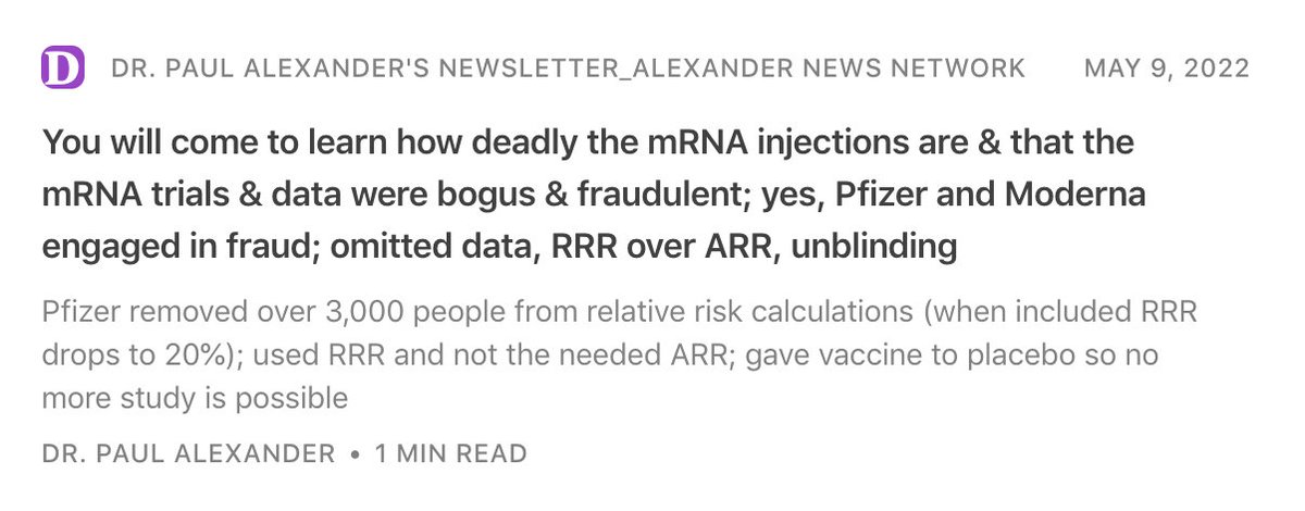 P_AlexanderPhD's tweet photo. You will come to learn how deadly the  mRNA injections are &amp; that the mRNA trials &amp; data were bogus  &amp; fraudulent; yes, Pfizer and Moderna engaged in fraud; omitted  data, RRR over ARR, unblinding https://t.co/twrUmXu23s https://t.co/fEG8q118yz