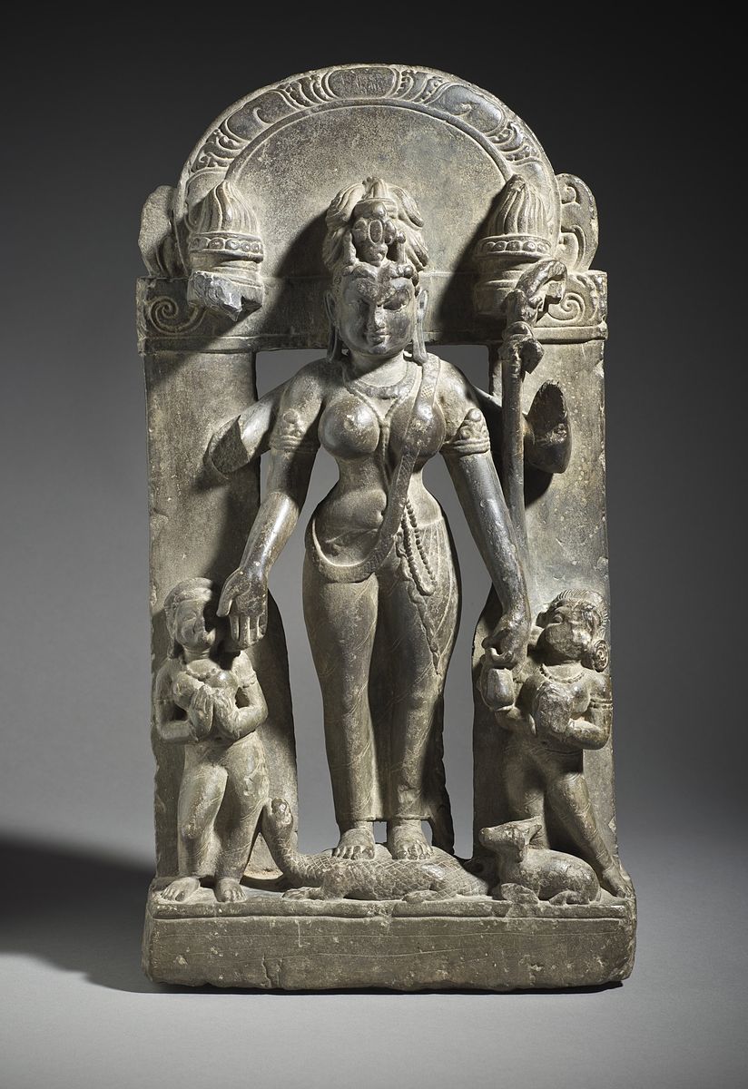 #Sculpture
9th century sculpture of goddess Gauri, made of chlorite schist; belongs to Uttaranchal, Almora district.