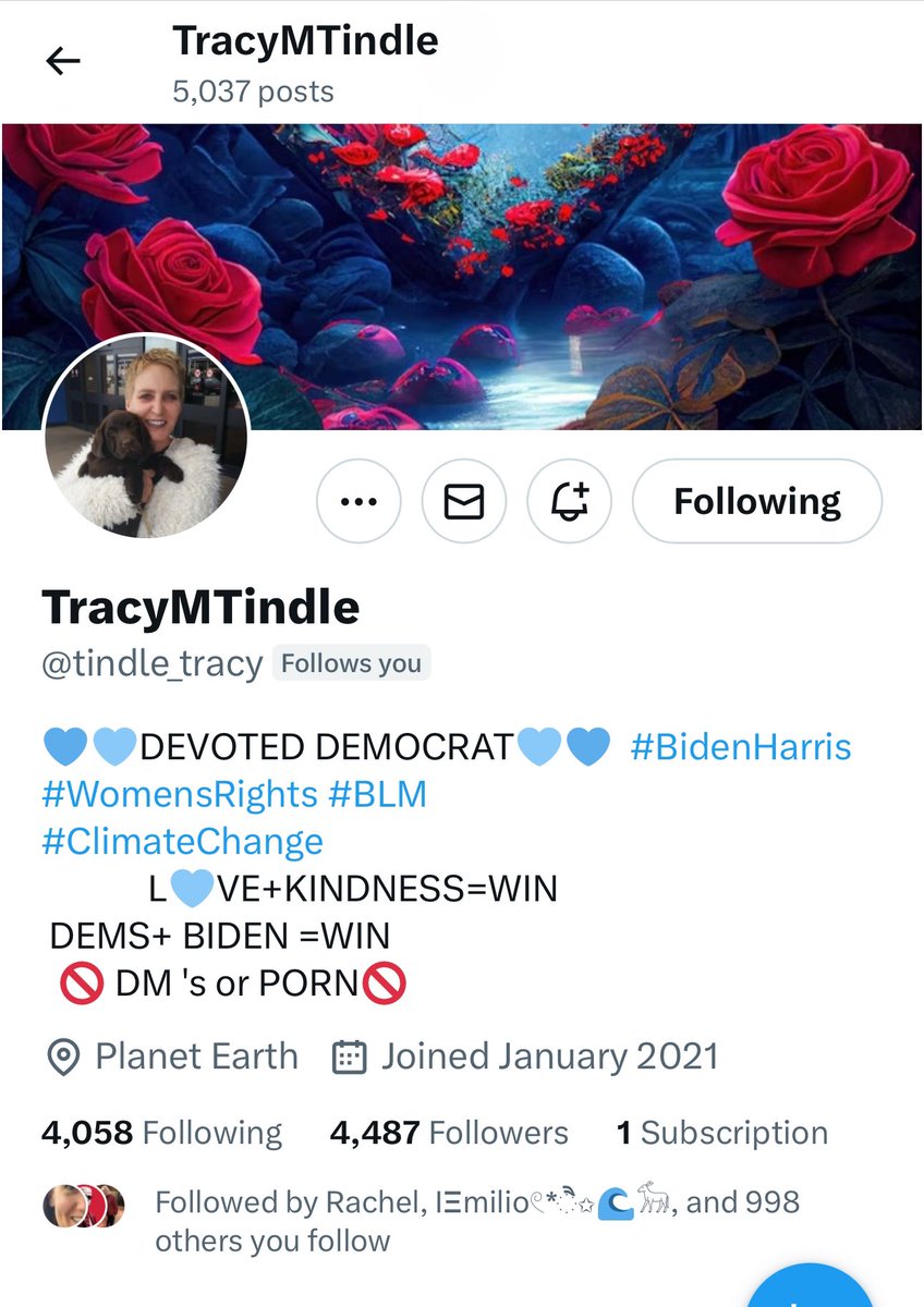 It’s amazing how much we can accomplish when helping someone get to a goal in here. Tracy @tindle_tracy received 264 new followers and is now 249 away from hitting 5K. She has been following people back and it’s time to get her the rest of the way. 💙REPOST💙