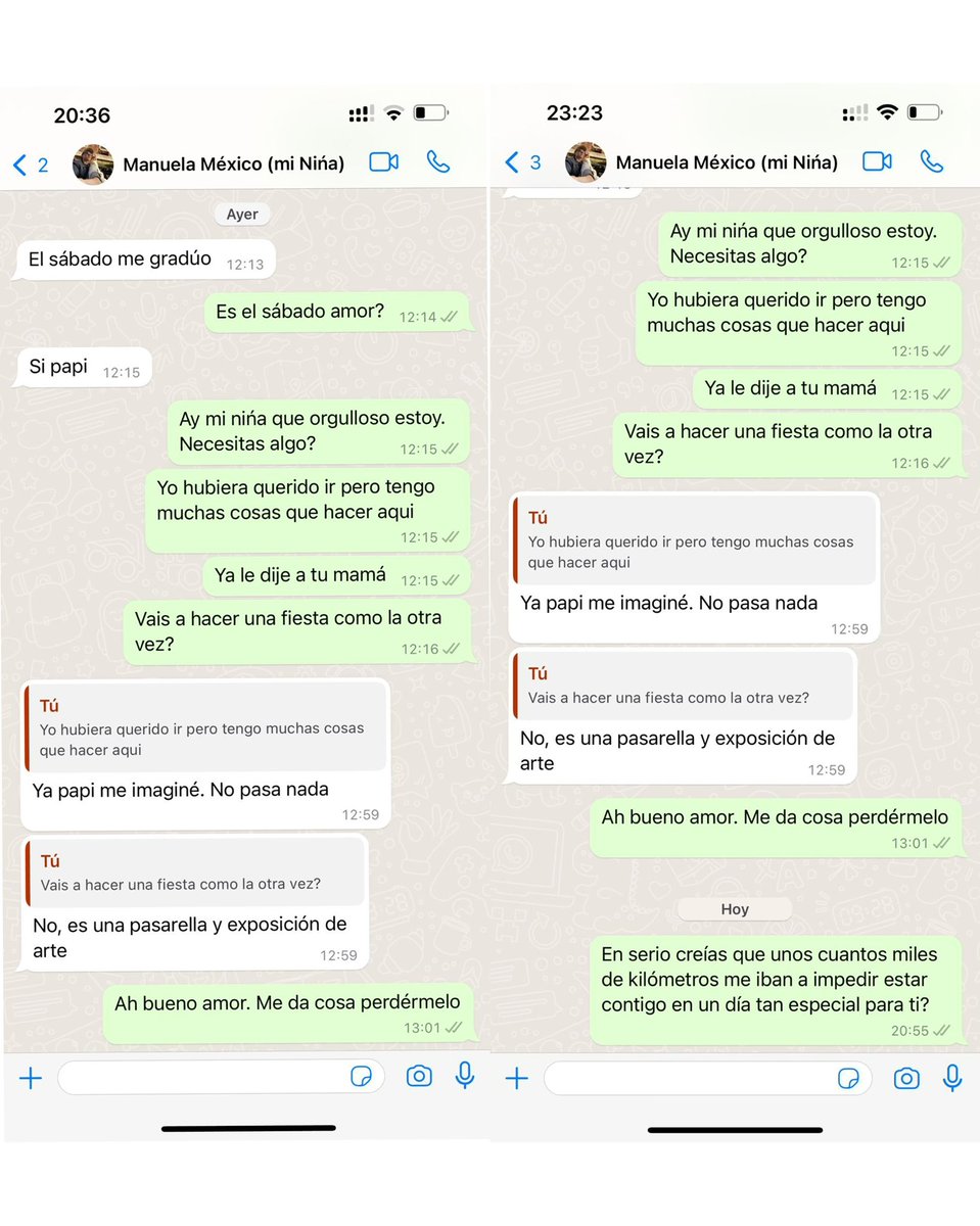 AlejandroSanz's tweet image. Qué bonita inocencia la tuya, mi niña Manuela. Sorprenderte es mi deporte favorito y mi premio, tu felicidad. Ya lo sabes, ni miles, ni millones de kilómetros me impedirían estar contigo en un día tan especial. Feliz graduación vida mía. Te amo ❤️