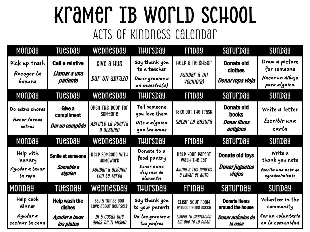 Kramer IB World School (@kramerdisd) on Twitter photo Join us celebrating Kindness Week, February 12-16. Each day, we will do acts of kindness. We challenge you to do the same. <a href="/dallasschools/">Dallas ISD</a> #Spreadkindness Join us celebrating Kindness Week, February 12-16. Each day, we will do acts of kindness. We challenge you to do the same. <a href="/dallasschools/">Dallas ISD</a> #Spreadkindness