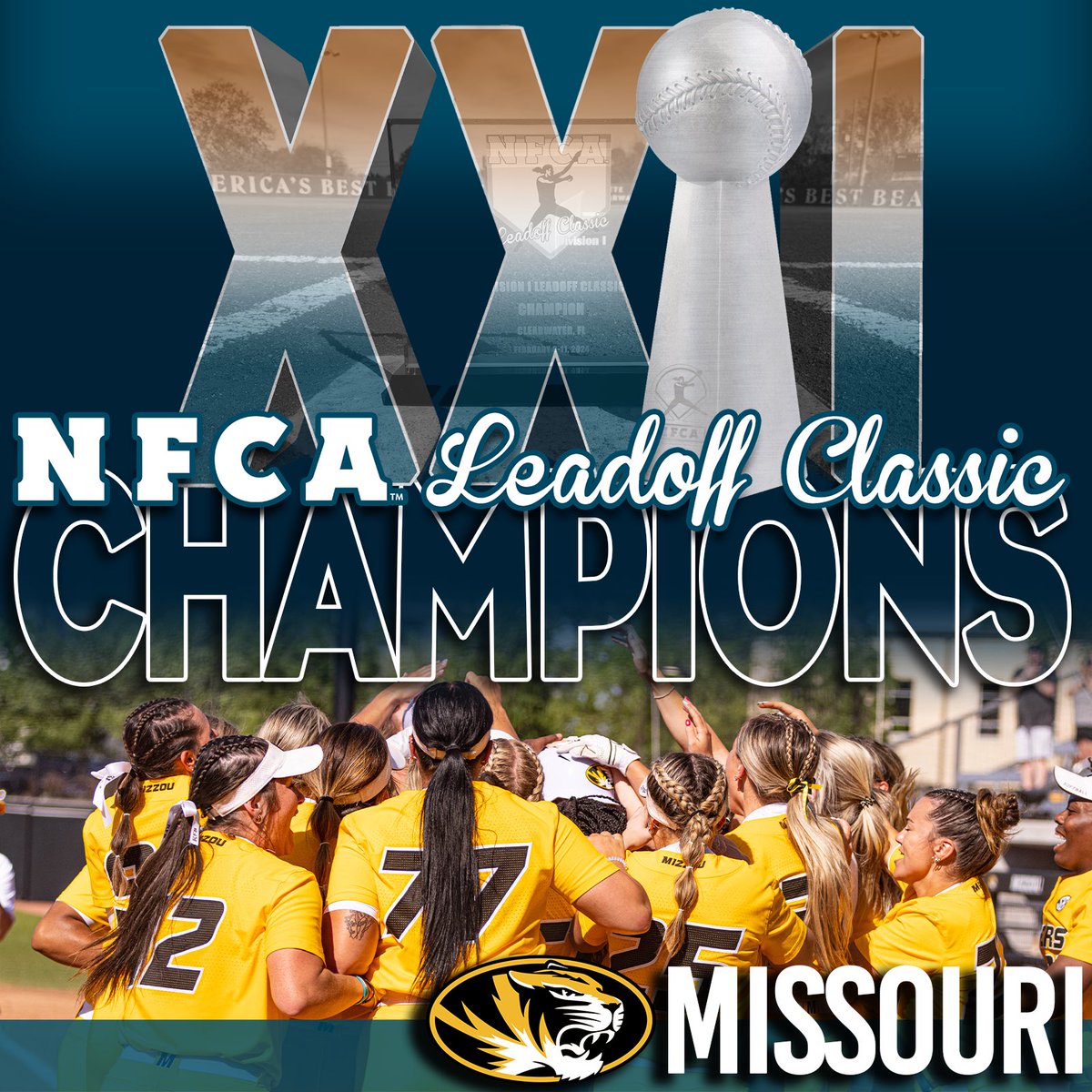 Tigers are the champs! 🏆 Congratulations to @mizzousoftball on winning the 21st NFCA DI Leadoff Classic! 🥎 #NFCALeadoffClassics