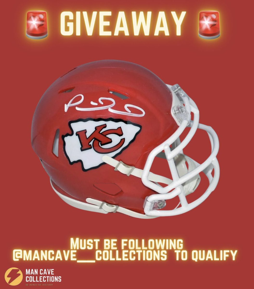 🚨 GIVEAWAY 🚨 If the Chiefs win the Super Bowl, we’ll give this Patrick Mahomes signed mini helmet to 1 lucky Chiefs fan who: • RT’s this tweet • Follows @MC__Collections #ChiefsKingdom