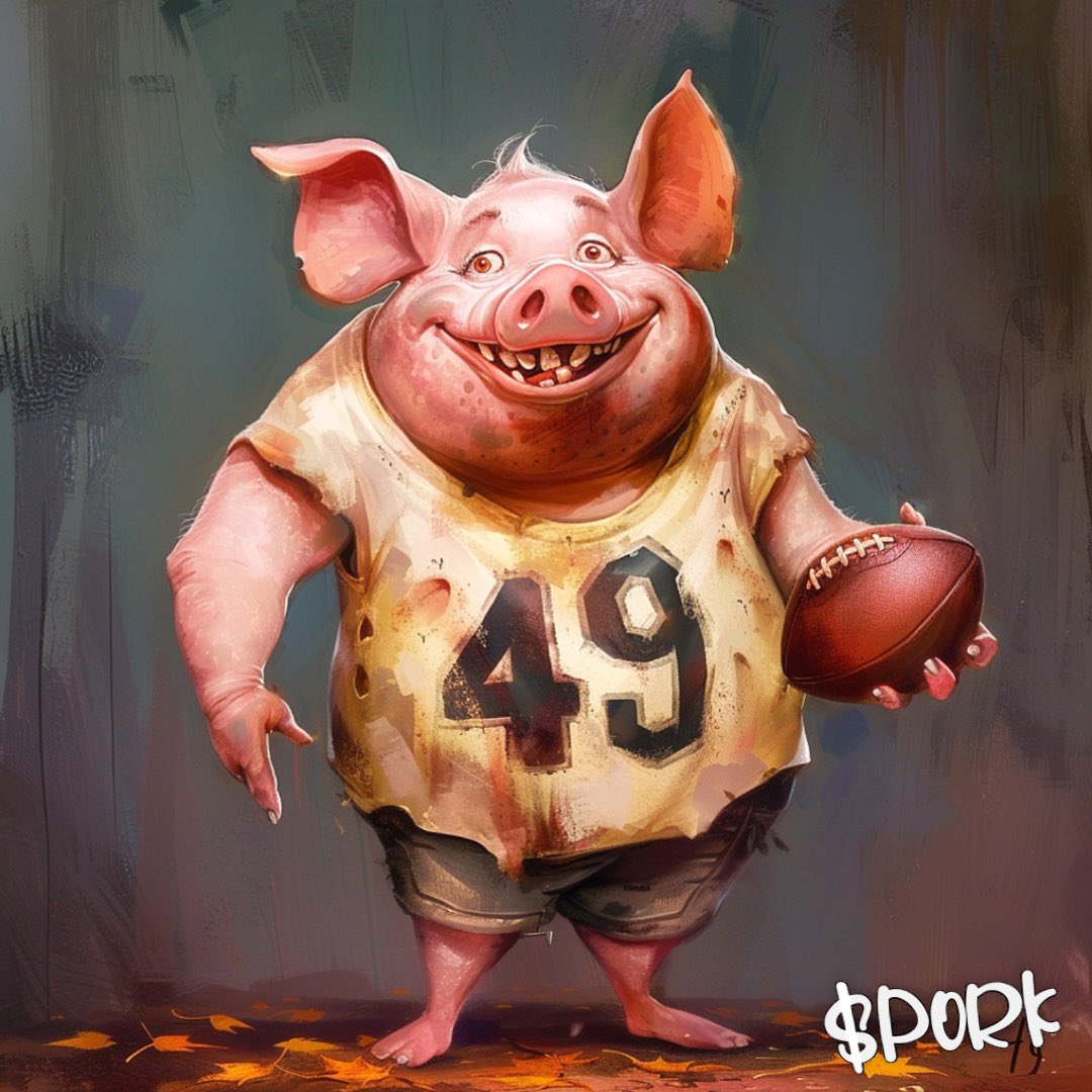 Pigskin in hand. 

Don’t fumble.

$PORK | @PorkCoinETH 

#SuperBowl  #TeamPork