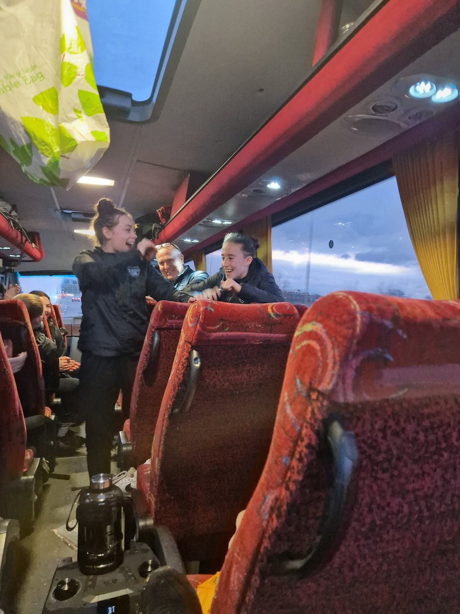 JKnowlesPE's tweet photo. Another three points on the road makes for a happy bus ride home 🛣

What a weekend for these two, reached a national final Saturday then massive contributions in the @FAWNL today 🌟 https://t.co/qwCOCAfcAq