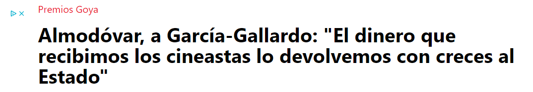 GustavoBolsa's tweet photo. Año 2020=> Subvenciones=86 M € 
                     Recaudación=43 M € 
                     Neto=-43 M €
Año 2021=> Subvenciones=86 M € 
                     Recaudación=42.3 M € 
                     Neto=-43,7 M €
Año 2022=> Subvenciones=96 M € 
                     Recaudación=82.7 M € 
                     Neto=-14 M €
Año 2023=> Subvenciones=167 M €
                     Recaudación=80.8 M €
                     Neto=-86.2 €

TOTAL SUBVENCIONES=435 M €
TOTAL RECAUDACIÓN=250 M €
TOTAL NETO=-185 M €

De la recaudación total, solo una parte es recuperada por el estado en concepto de impuestos directos e indirectos.
El resto va a parar a financiar una industria que la gente no demanda, pero que es rentable para el gobierno en aras de hacer propaganda de la estafa del socialismo.

Que no les estafen. Ellos no pueden quebrar, usted sí.

*Fuente: Ministerio de Cultura y Presupuestos generales