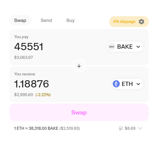 claimed $BAKE airdrop x.com/404Bakeryy/sta…