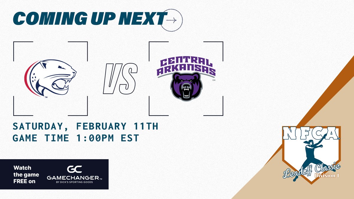 GetGameChanger's tweet image. 🥎 CHAMPIONSHIP SUNDAY 🎥

@SouthAlabamaSB vs @UCASoftball 

Watch on GameChanger: bit.ly/496y2db

#NFCALeadoffClassics | #GameChangerSports