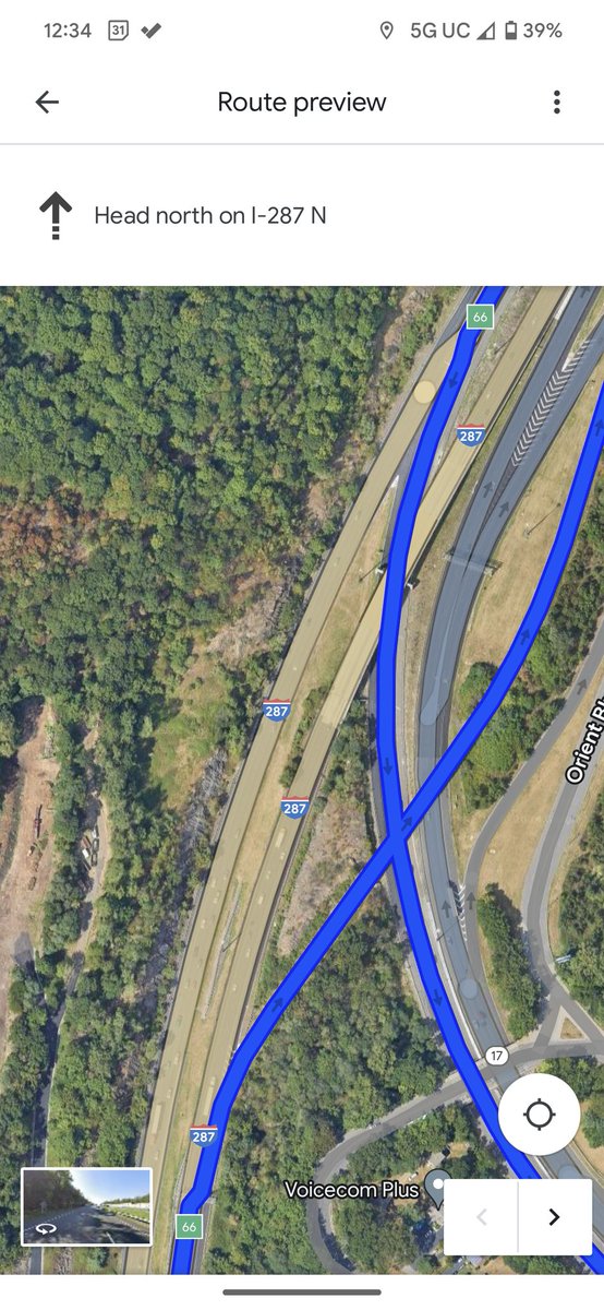 colwilliams16's tweet photo. Exit 66 is a ruse. It serves only to allow you to leave I-287N, turn around, rejoin I-287S, and take the REAL exit 66 to get off the interstate. Is there anything preventing a normal exit from being constructed to put you straight on NJ17 without getting dizzy? https://t.co/ZrAlFLsFrQ