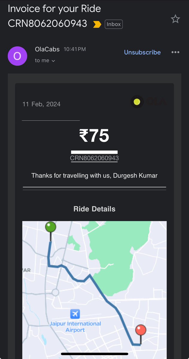 luvkumar420's tweet image. @ola_supports @Olacabs @bhash,

There’s a scam going on. I have been charged ₹128 despite being told to your driver that amount is ₹75/-. He did not listened. Refund the differential amount and take the action against your driver. @jagograhakjago #olascam #stoplooting #avoidola