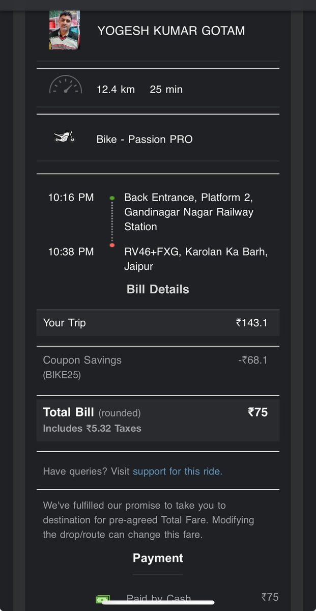 luvkumar420's tweet image. @ola_supports @Olacabs @bhash,

There’s a scam going on. I have been charged ₹128 despite being told to your driver that amount is ₹75/-. He did not listened. Refund the differential amount and take the action against your driver. @jagograhakjago #olascam #stoplooting #avoidola