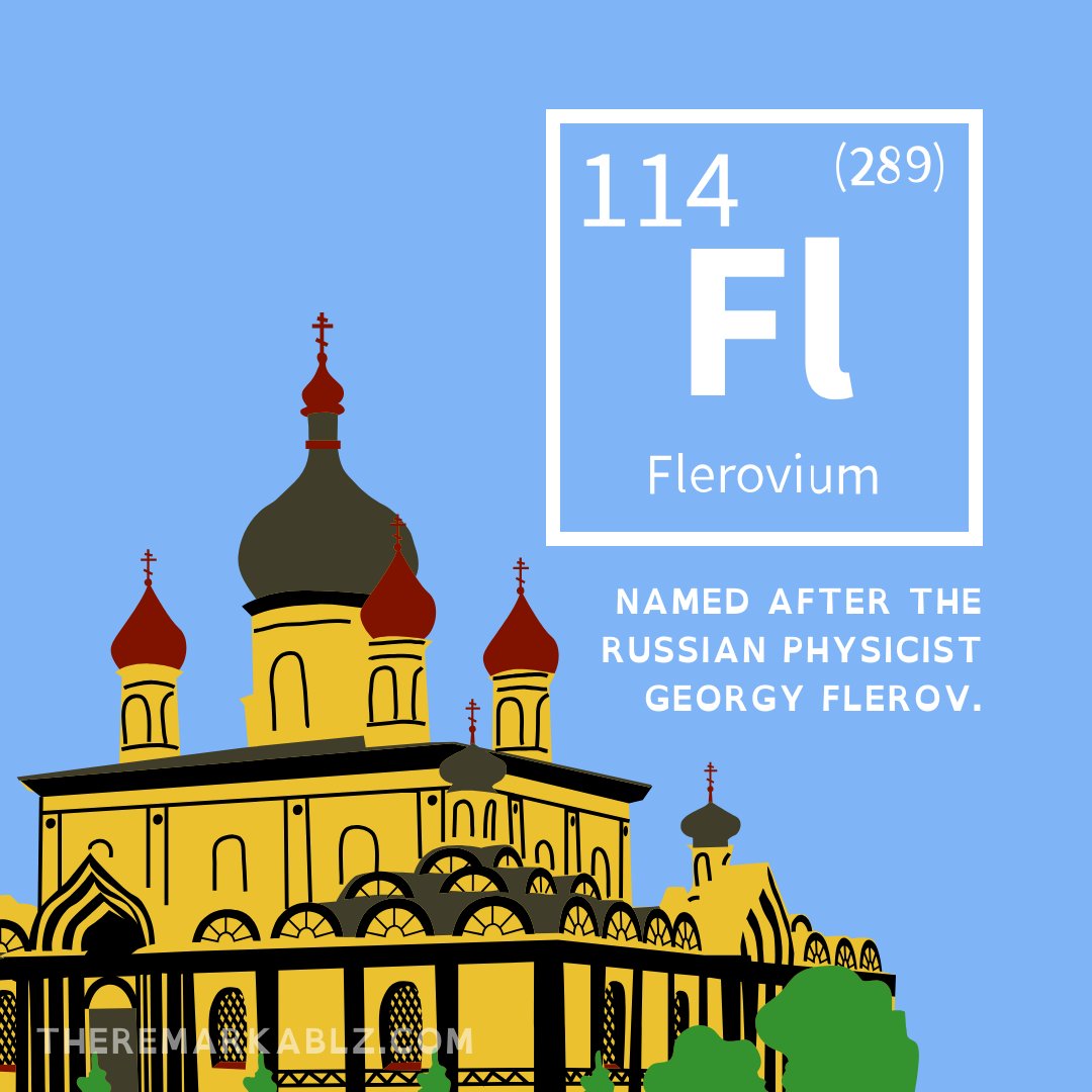 TheRemarkablz's tweet image. As a transactinide element, #Flerovium dances on the edge of the periodic table. A transactinide element is a synthetic element beyond atomic number 103. They're highly unstable and created in labs.
#FleroviumNuclearRealm #RadioactiveElements