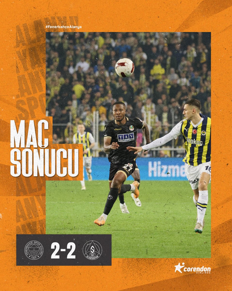 Alanyaspor's tweet photo. Fenerbahçe - Corendon Alanyaspor’umuz: 2-2 (Maç sonucu) https://t.co/pNym6ya1fz