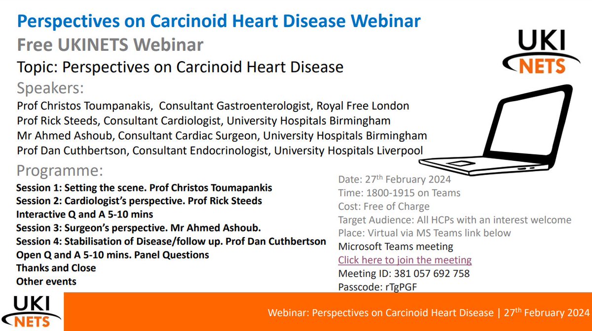 Join us on the 27th of February to learn more about #CarcinoidHeartDisease.