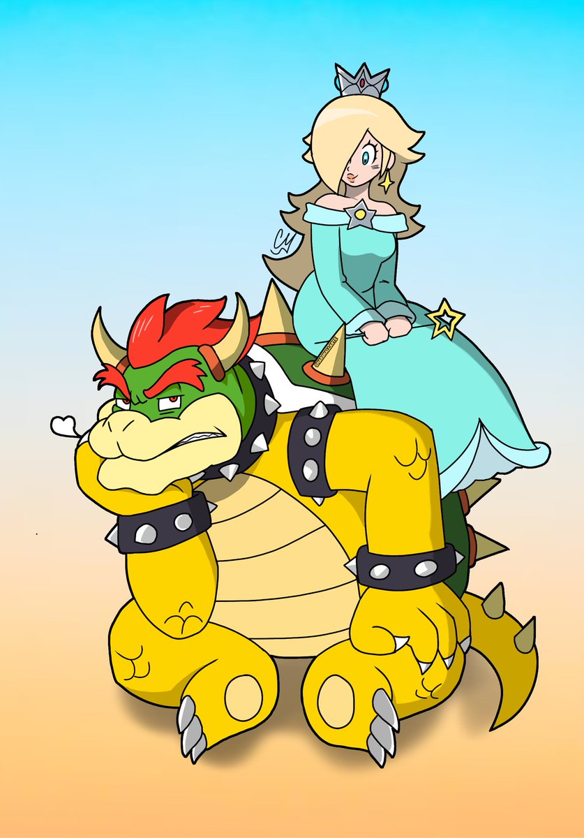 Cmarshallartz's tweet photo. Queen of the Cosmos and King of the Koopas, Rosalina and Bowser! 💫🔥

#SuperMarioBros #fanart https://t.co/nAQixmyxuE