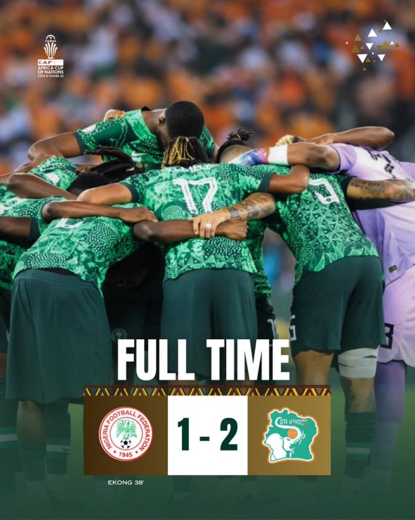 Proud of our Super Eagles. We gave it our all, but today wasn't our day. Keep your heads held high, boys. 

The entire nation is proud of you!

#AFCON2023
#SoarSuperEagles