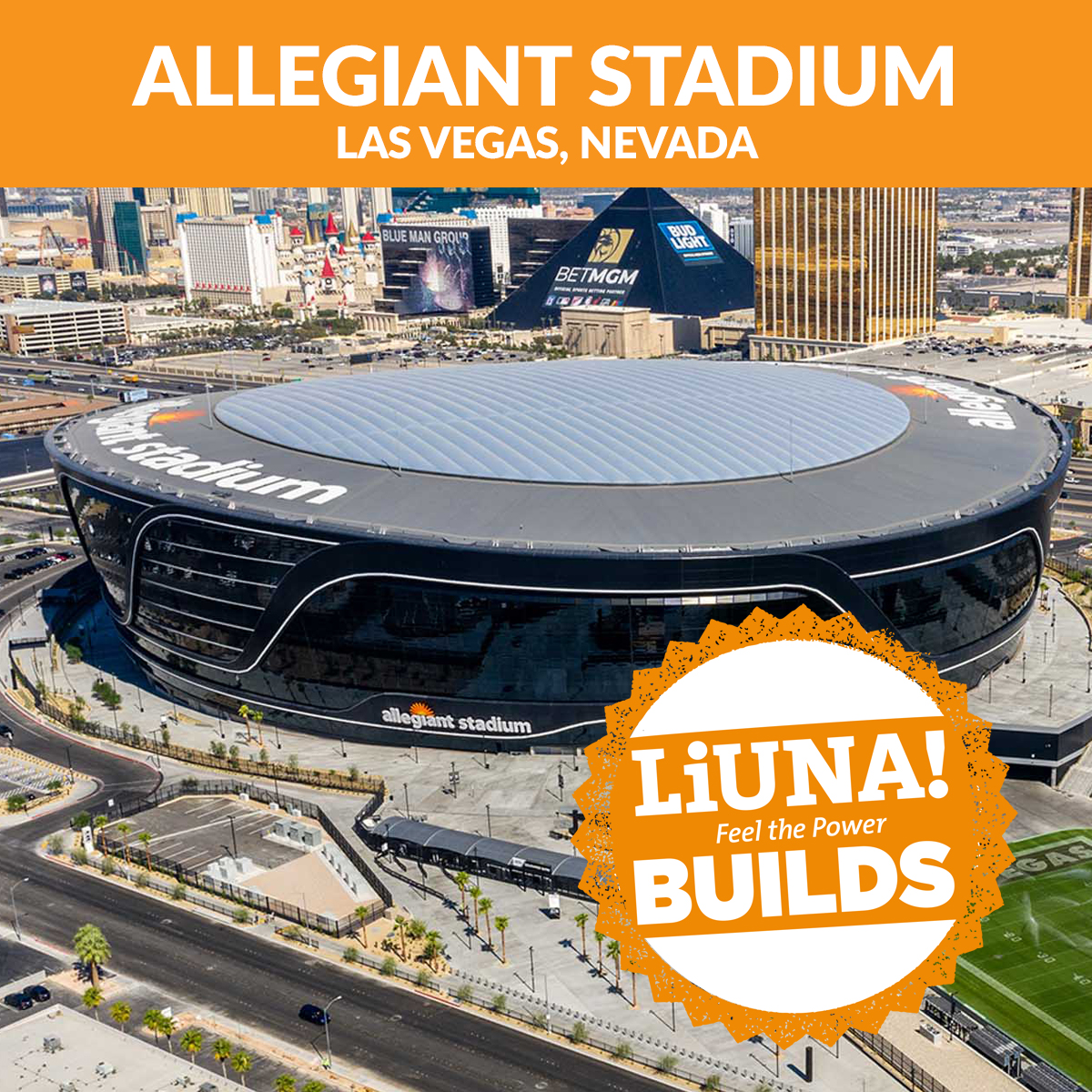 While watching the #SuperBowl, remember that Allegiant Stadium was built with #LIUNA hands. We build America!