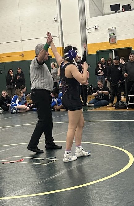 Wrestling_Cats's tweet photo. 138 Section Champ!!!  Pinning her way to the title!!!   Congratulations to Tori Alvarado!!   #LovePurpleLiveGold @WARWICK_WILDCAT https://t.co/Hwn4obtqU2