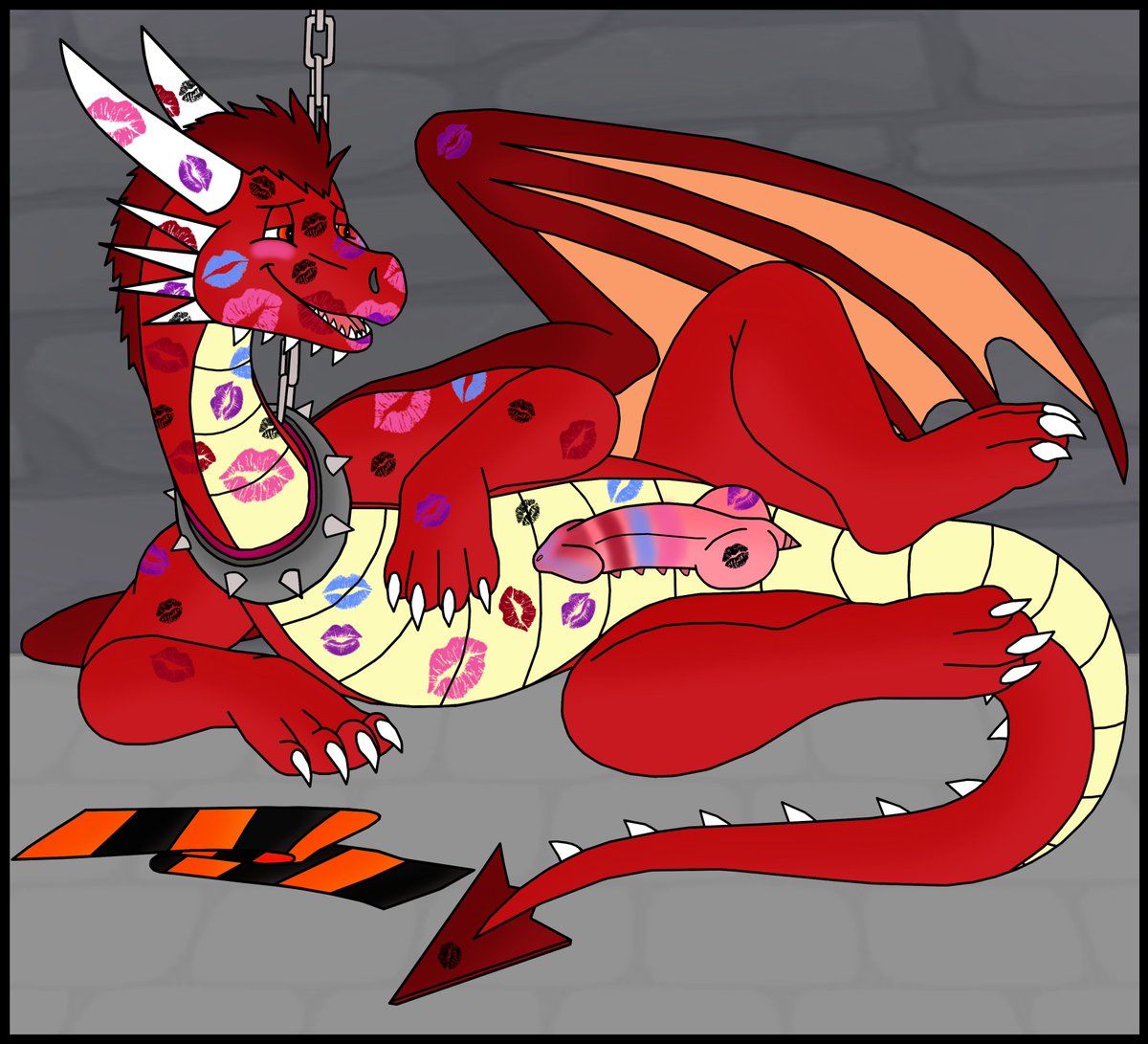 Coloured the nsfw sketch I got from furaffinity.net/user/neifaren

Normal and kiss marks version : )