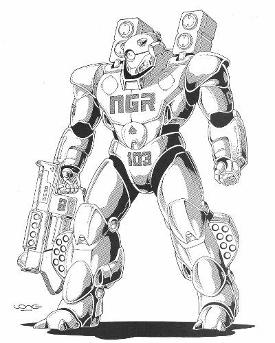 JoeGKushner's tweet photo. So, does this robot come equipped with missiles?

Why yes it does. 

#Rifts 
#KevinLong https://t.co/qeouB4HpxD
