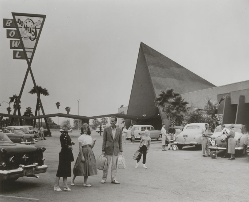 Happy #SuperBOWLSunday! We love L.A. County's historic and architecturally super BOWLing alleys, like the Covina Bowl which opened this day in 1956 and cost a cool million to build. . . . Archival photo from The International Bowling Museum collection