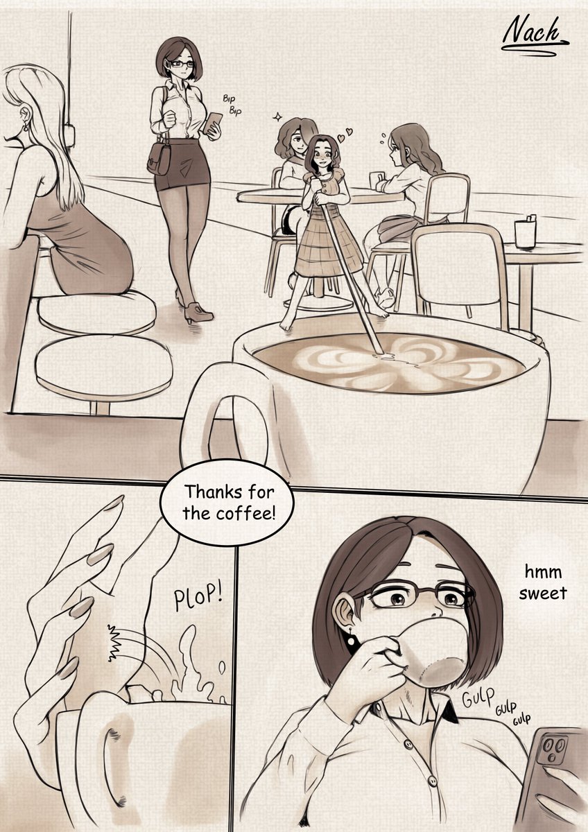nachash9's tweet photo. Line's stories # Sweet coffee

Cali like to play around in the coffee shop, enjoying the smells, the sounds and the vibe in general. she was drawing shapes in her coffee, all just so calm and peaceful, hopefully she wouldn't slip down and- woops..

@Cali_Vore and Kat https://t.co/2iicaJSMNU