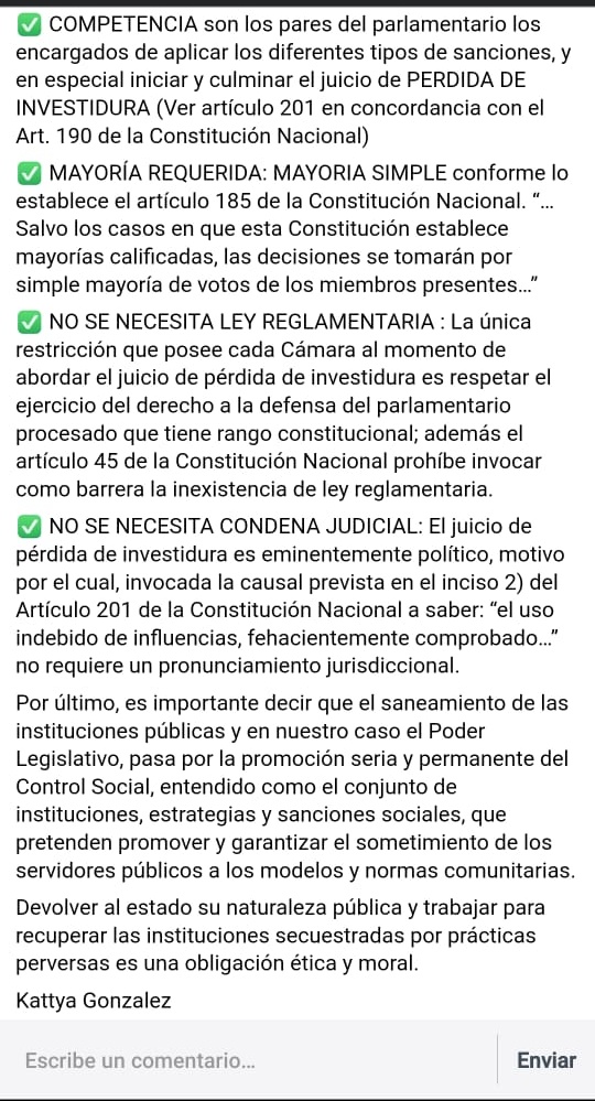 Kattya vs. Kattya 
Lo que opinaba Kattya sobre la Pérdida de Investidura 👇