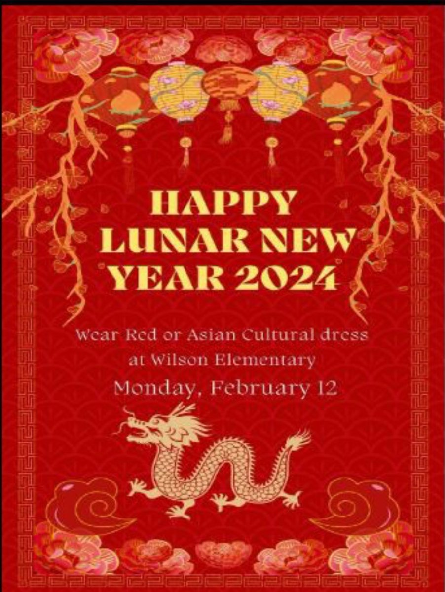Don’t forget to wear red or Asian cultural attire tomorrow.