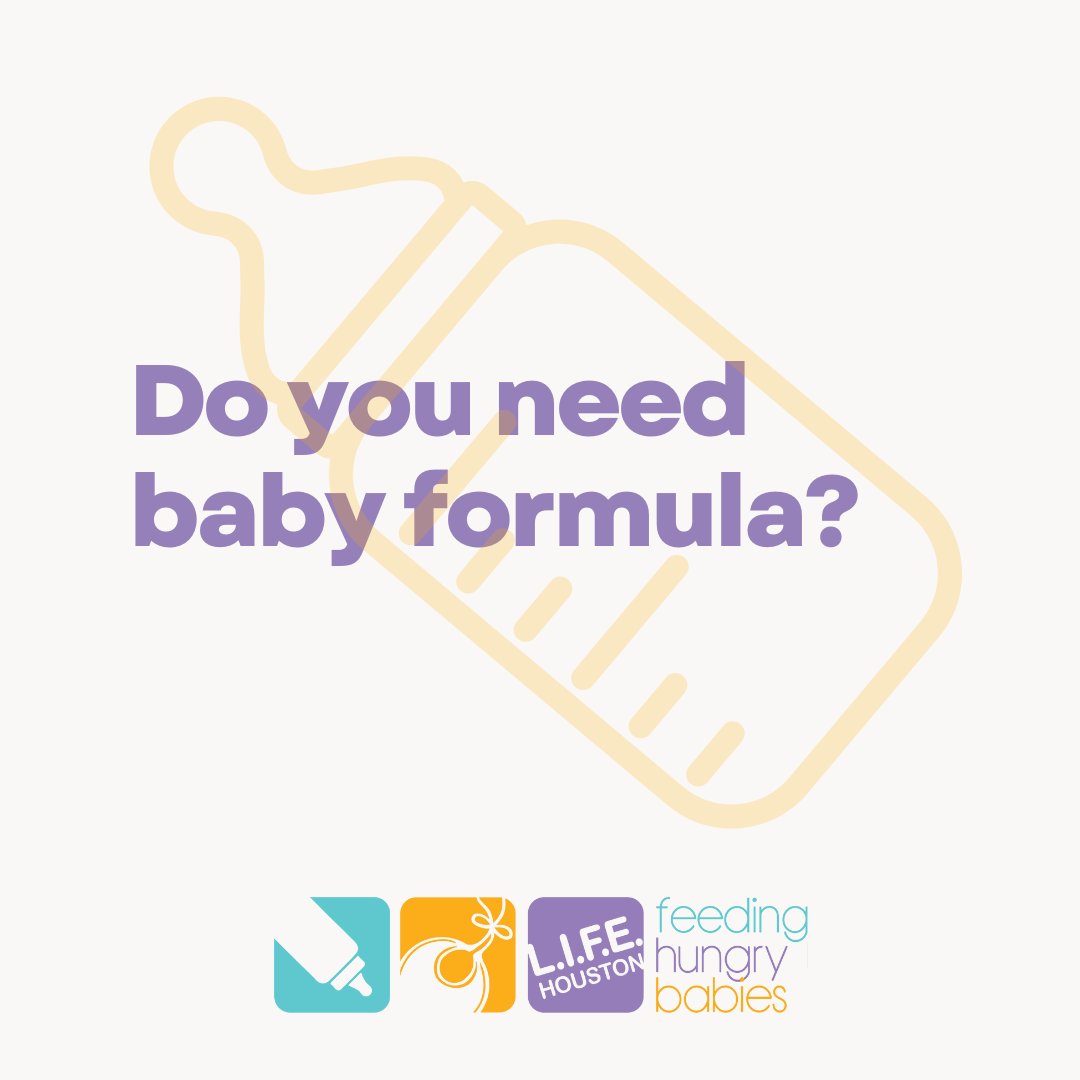 If you have a baby aged from newborn to one year, you are eligible for free emergency formula support. Please contact us at (713) 428-2065 to schedule an appointment. #LifeHouston #EmergencyFormula #FeedingHungryBabies