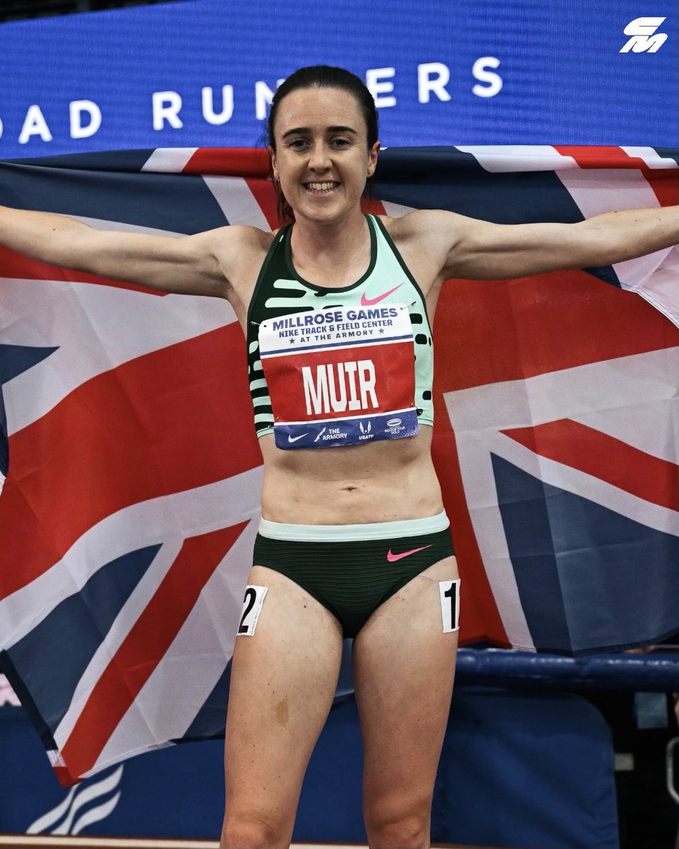 Mission accomplished ✅ Although she crossed the finish line second, an early cut-in and DQ from Medina Eisa meant that @lauramuiruns picked up the win and a @wicglasgow24 qualifier with her 9:04.84 2 mile at the @MillroseGames.