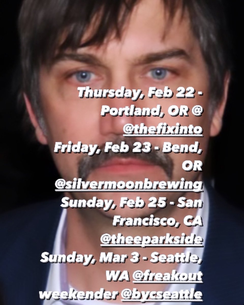 Upcoming tour dates.  PDX, Bend OR, San Francisco, Seattle. @thefixinto @SilverMoonBeer @theeparkside @Screwdriver_bar BYC.