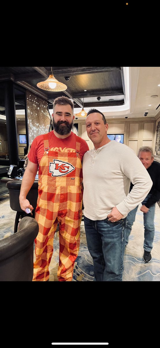 Happy Super Bowl Sunday! Hanging out with my new best friend <a href="/JasonKelce/">Jason Kelce</a> ! May the best team win!