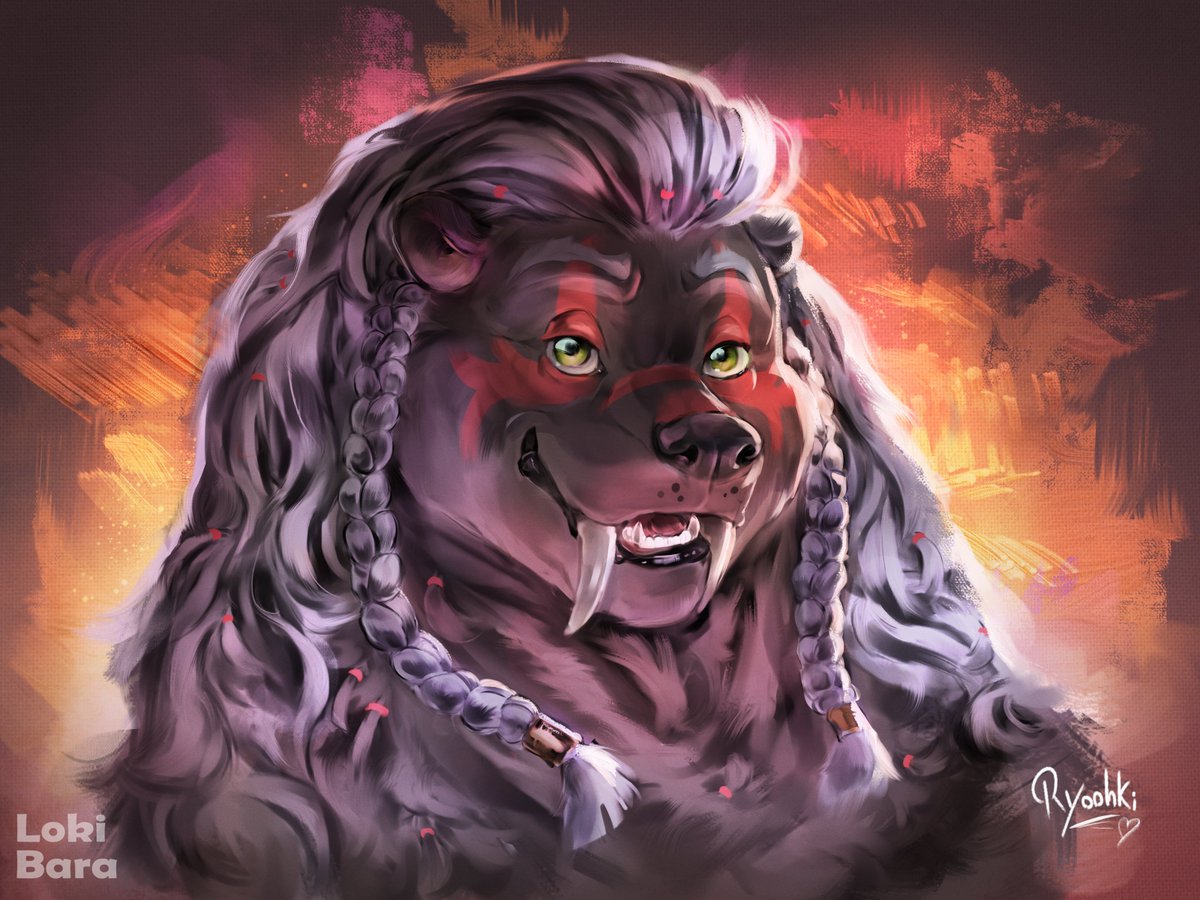 LokiBara's tweet photo. Headshot commission for "Ryoohkibear", i had a lot of fun drawing ur bear❤️🫶 thanks a lot 😊.

#furryartist #furrycommission #ilustration #painting #digitalart https://t.co/FtbxPSYTH0
