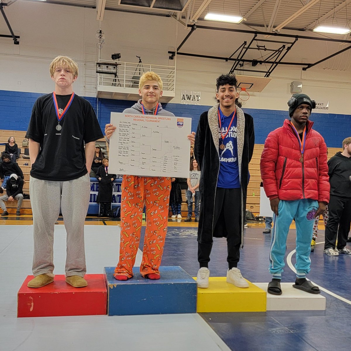 AHSWrestling_'s tweet image. Congratulations to our 4 State Qualifiers! #BulldogPRIDE

@KaineMclendon - 190 lb - 1st
@Charris1624 - 120lb - 2nd
@MilesGregory6 - 285 - 2nd
Armando Popcoa - 132 lb - 3rd