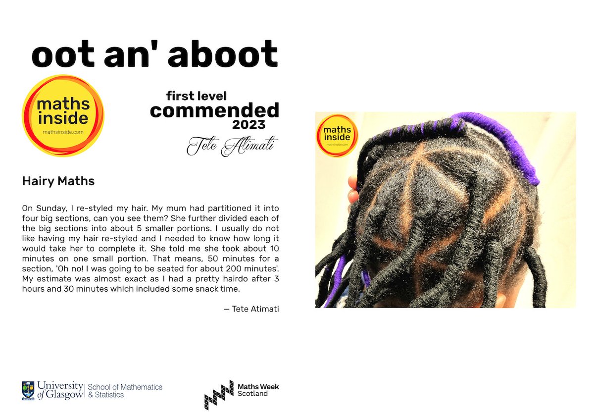 mathsinside's tweet image. *Hairy Maths* — Tete Atimati (P3) @EkVincents — First Level Commended Entry 📸🎉 

@mathsinside #mathsinside #mathsinsideInMotion #maths #PhotoContest #MathsWeekScot @UofGlasgow @UofGMaths_Stats @mathsweekscot @tentivetodetail