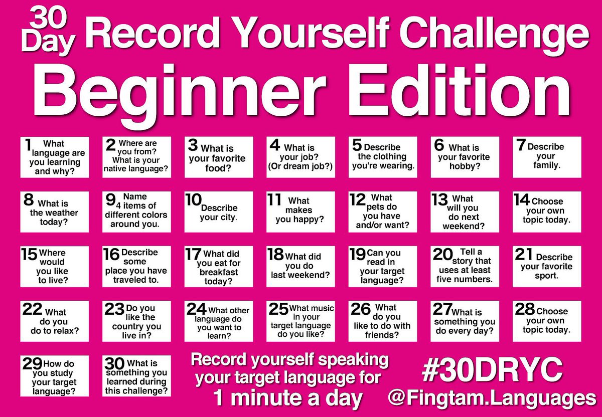 evalanguages's tweet photo. in case you want to focus on JUST speaking, i’d recommend checking out this challenge by @fingtamLangs !! it’s called #30DRYC— it’s been around forever but it’s as useful as it was when it was created (and i still LOVE it!!!) 🗣️ https://t.co/nWfBRh9egY