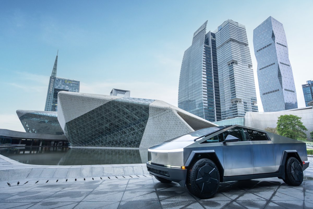 The Cybertruck is now at the Guangzhou Opera House in China. From now until Feb 14th.