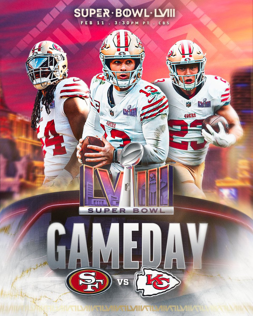 🏈  Good luck <a href="/49ers/">San Francisco 49ers</a> for the big game today !
#SuperBowl  #GoNiners #DoItForTheBay