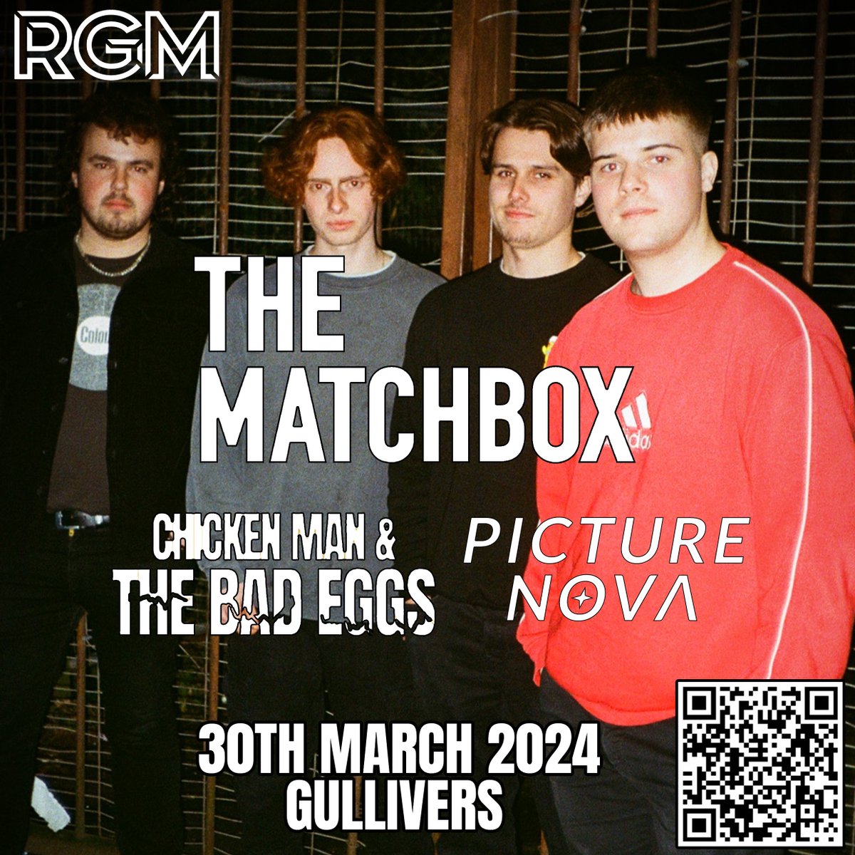 ❤️RGM LIVE❤️ We go again, 3 of the best bands in Manchester Gullivers NQ Saturday 30th March 👊 @TheMatchboxBand // @cmatbe // @picturenova_ Tickets 👉 rgm.sumupstore.com/products #RGMLIVE