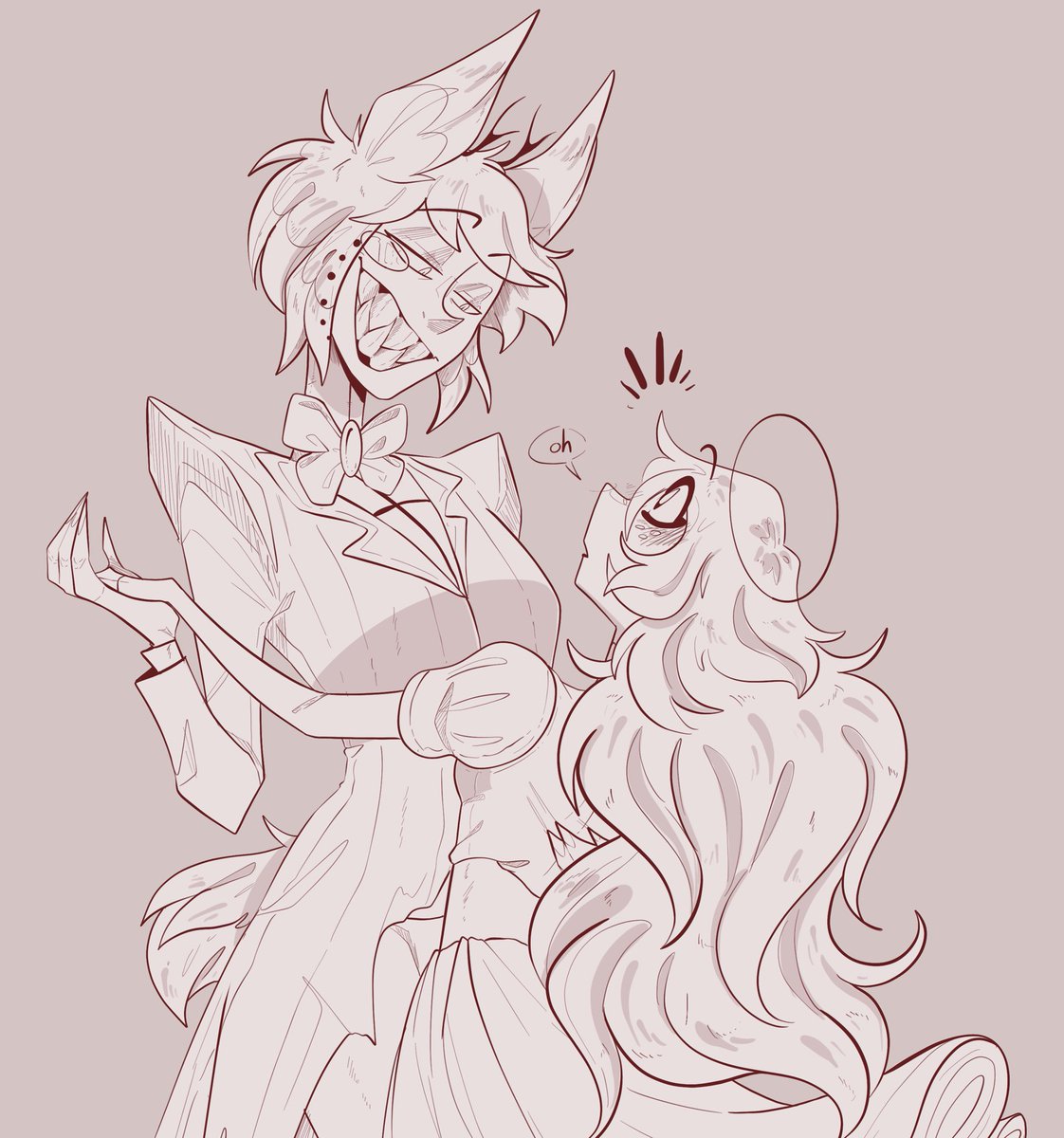 Whiteartblood's tweet photo. I’ll also share my own little crackship here too 

#angelicsmile #hazbinhotel #hazbinhotelemily #hazbinhotelalastor #alastorxemily https://t.co/mGZ2T4Li11