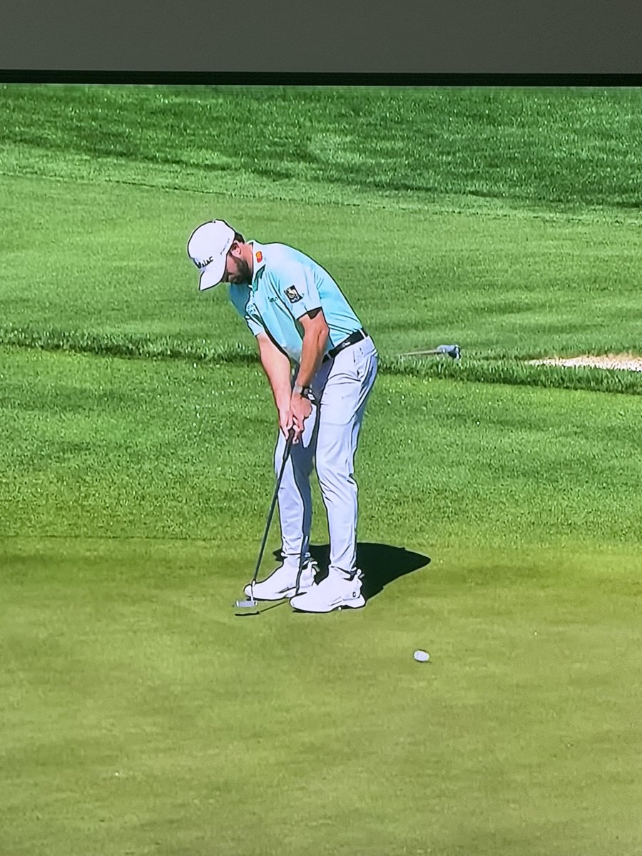 steve_valerio's tweet photo. Whoever let cam young on the golf course with black shoes for round 3 should be fired. Have to imagine he was harassed so much the guy had no other choice but to swap for round 4 @TronCarterNLU @NoLayingUp https://t.co/IeL0r4LrTa