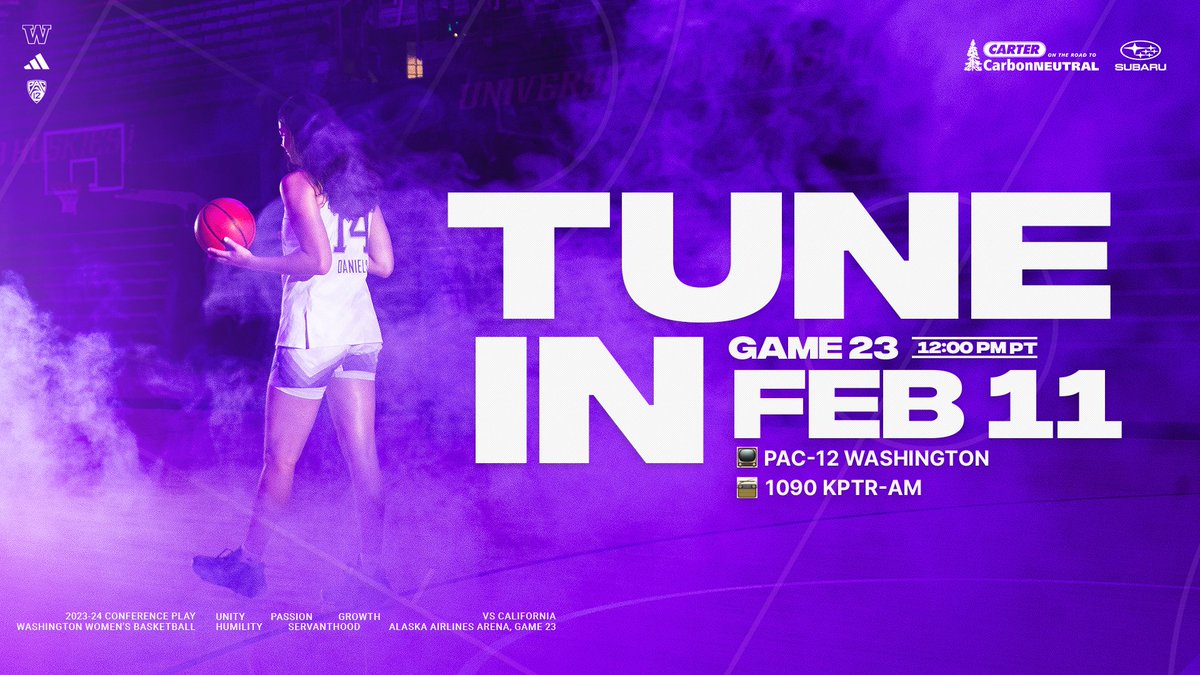 TUNE IN

📺 Pac-12 Washington
📻 1090 KPTR-AM

#Becoming x #DawgFight