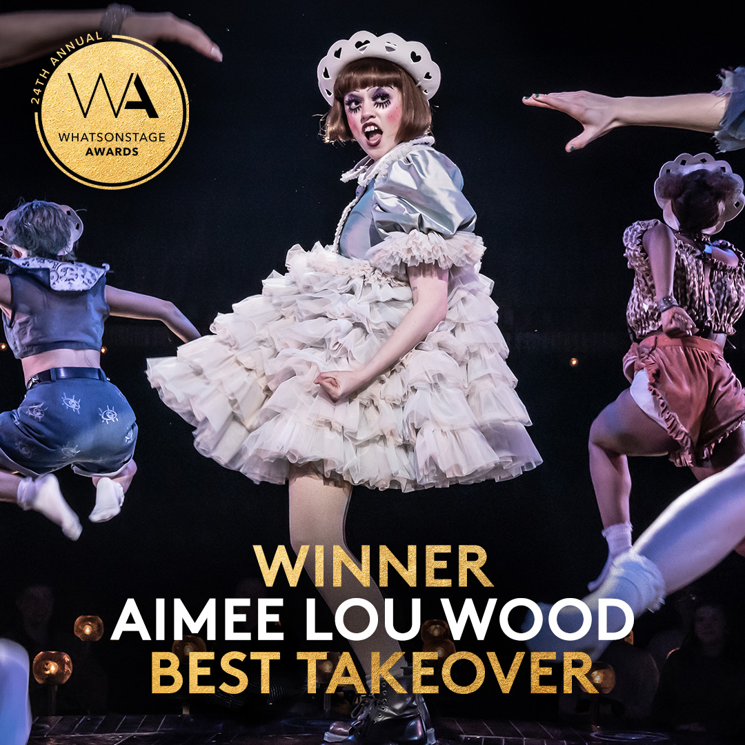 Congratulations to our former Sally Bowles - Aimee Lou Wood – for winning ‘Best Takeover’ at tonight’s @WhatsOnStage Awards. Thanks to all who voted, and congratulations to all other winners & nominees. #KitKatClub #WOSAwards