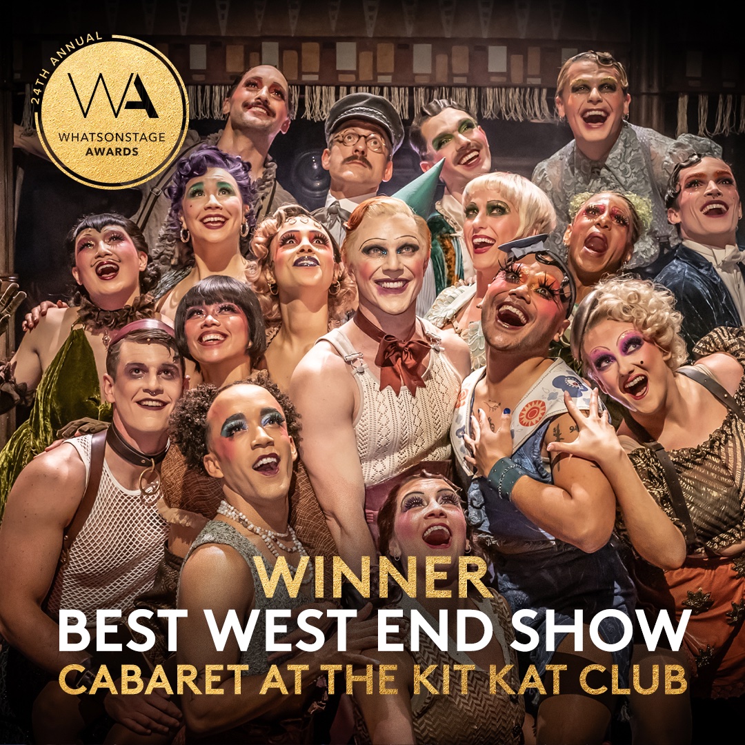 We just won ‘Best West End Show’ at the @whatsonstage awards. Congratulations to everyone who makes this show possible, and thanks to everyone who voted for us. #KitKatClub #WOSAwards