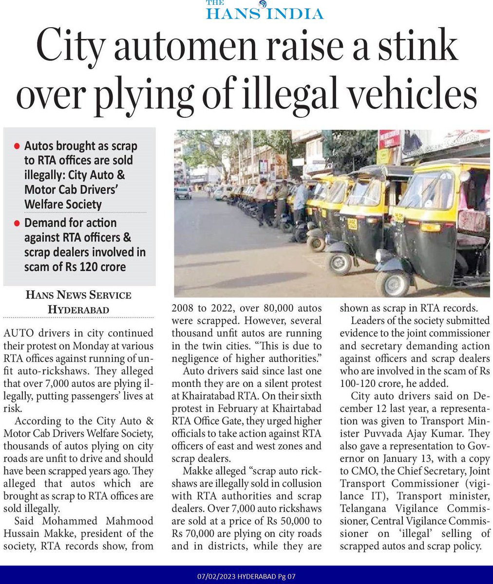 HashamMakke's tweet photo. TS Govt Want take Strictly Action against The Corrupted Officers of #RTA East&amp;West Zone.Involved 120Cr Scam &amp;After Submitted Crystal Clear Evidence to Highest authority of Transport Dep, Principal sec, CS, CMO &amp;Others Take the Action @revanth_anumula @CoreenaSuares2 @CVAnandIPS https://t.co/7j4greW8Va